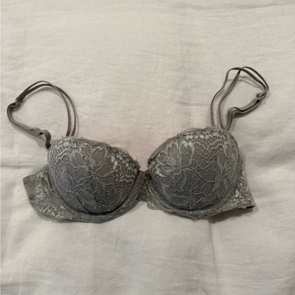 Victoria's Secret Lace Underwire Bra - Gray